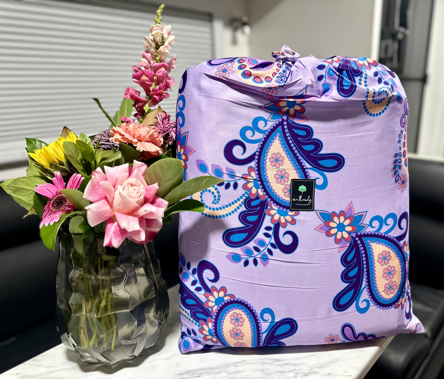 Single Bunk Bed Caravan Zip Quilt - Lavender Flutter