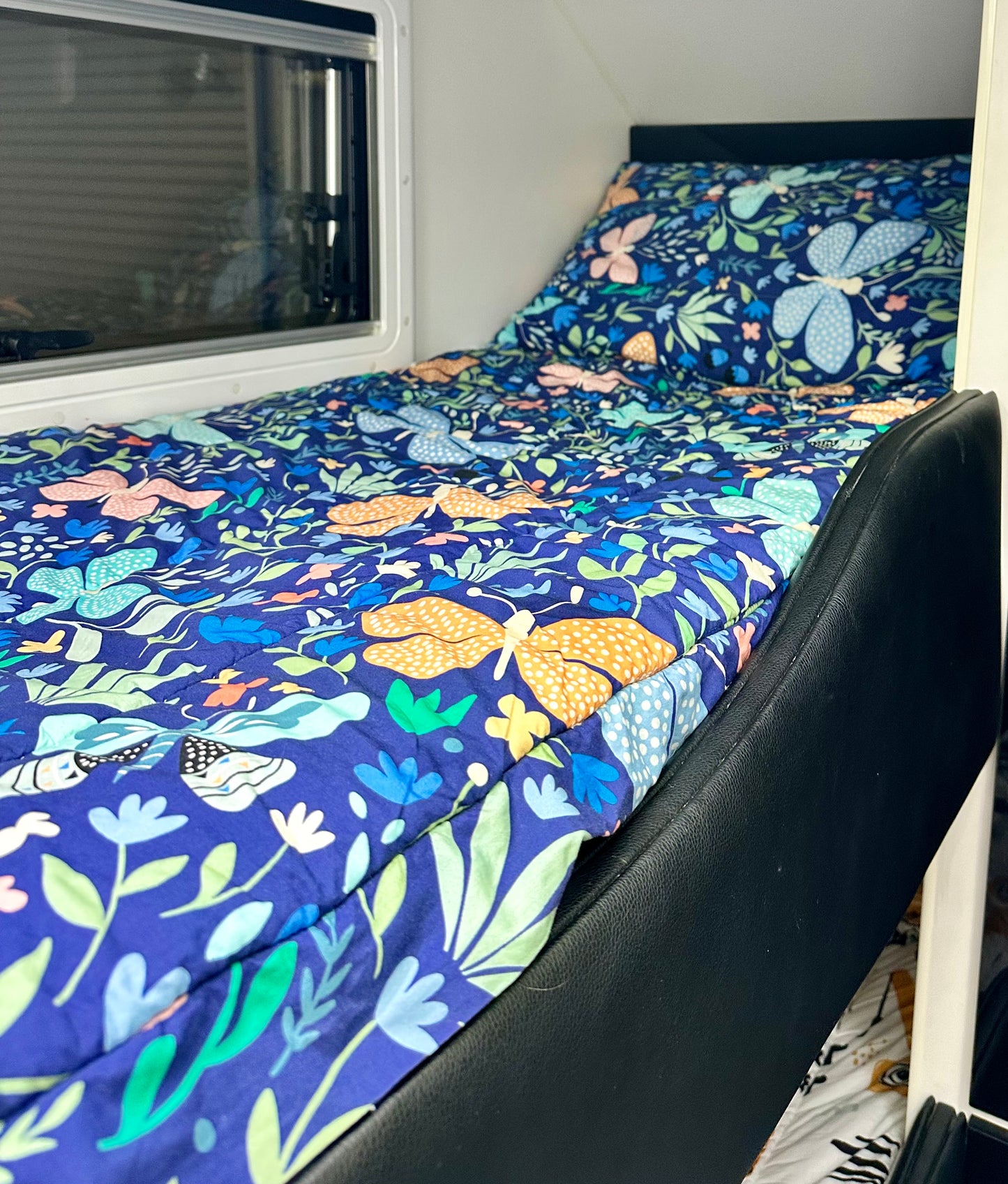 Single Bunk Bed Caravan Zip Quilt - Butterflies