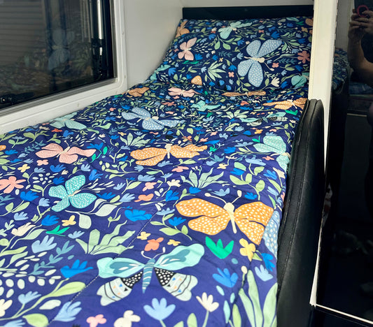 Single Bunk Bed Caravan Zip Quilt - Butterflies